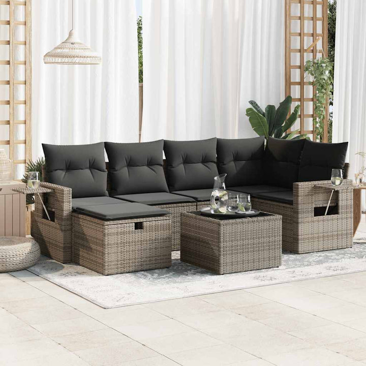 Loungegrupp Med Dynor 6 Delar Konstrotting