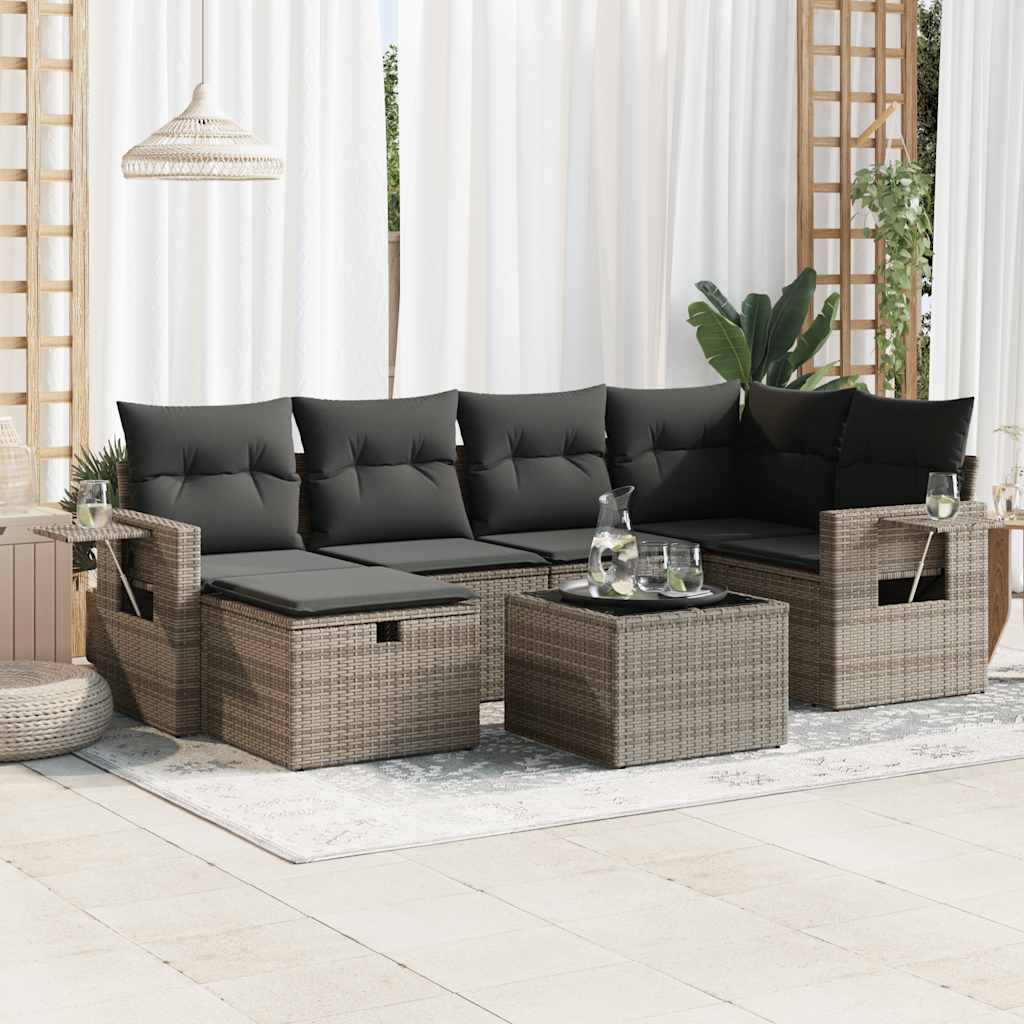 Loungegrupp Med Dynor 6 Delar Konstrotting