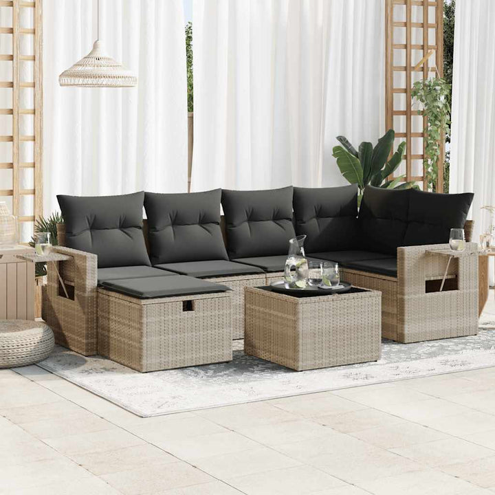 Loungegrupp Med Dynor 6 Delar Konstrotting
