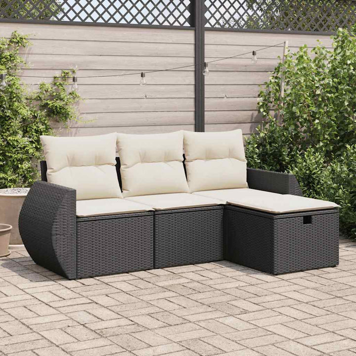 Soffgrupp För Trädgård Med Dynor 4 Delar Beige Konstrotting