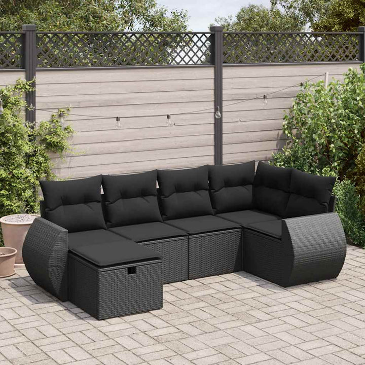 Matgrupp För Trädgården Med Dynor 7 Delar Beige Konstrotting
