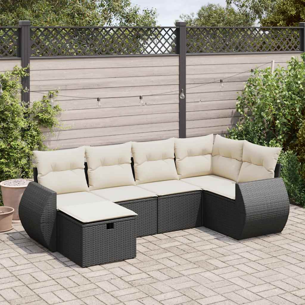 Matgrupp För Trädgården Med Dynor 7 Delar Beige Konstrotting