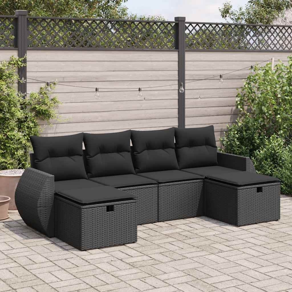 Loungegrupp Med Dynor 6 Delar Konstrotting