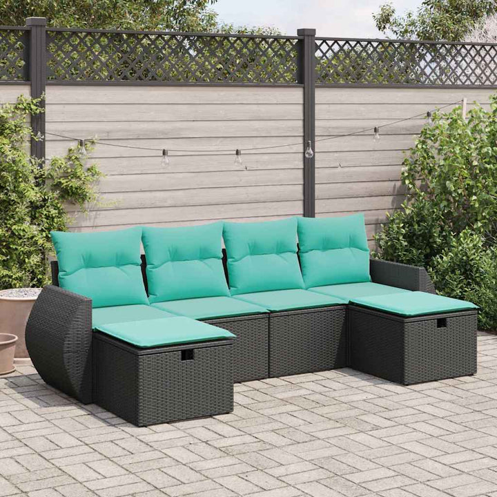 Loungegrupp För Trädgården Med Dynor 6 Delar Konstrotting
