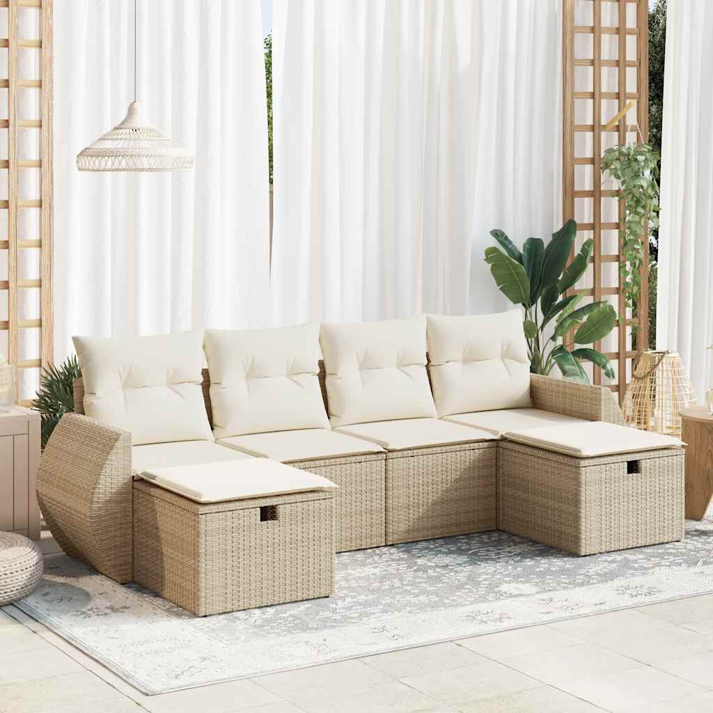 Loungegrupp Med Dynor 6 Delar Konstrotting