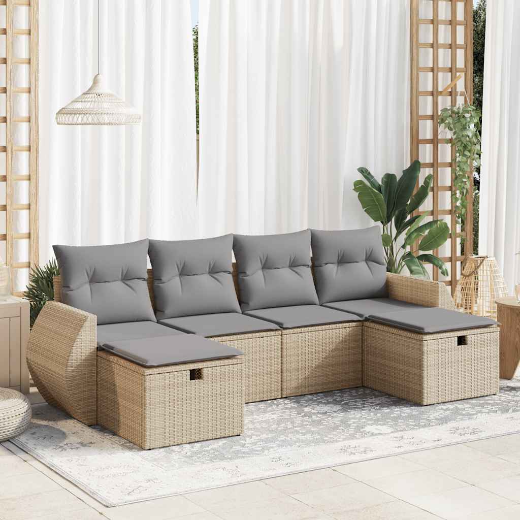 Loungegrupp Med Dynor 6 Delar Konstrotting