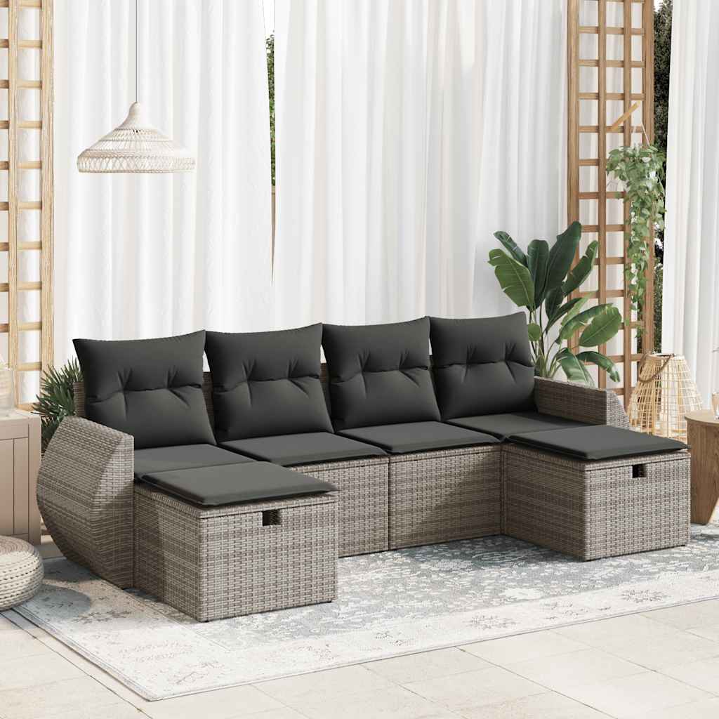 Loungegrupp Med Dynor 6 Delar Konstrotting