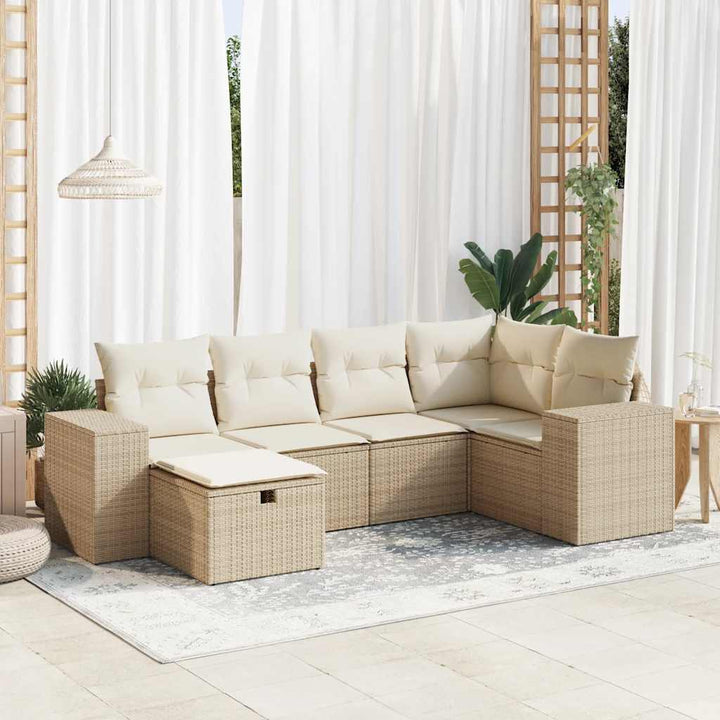 Loungegrupp Med Dynor 6 Delar Konstrotting