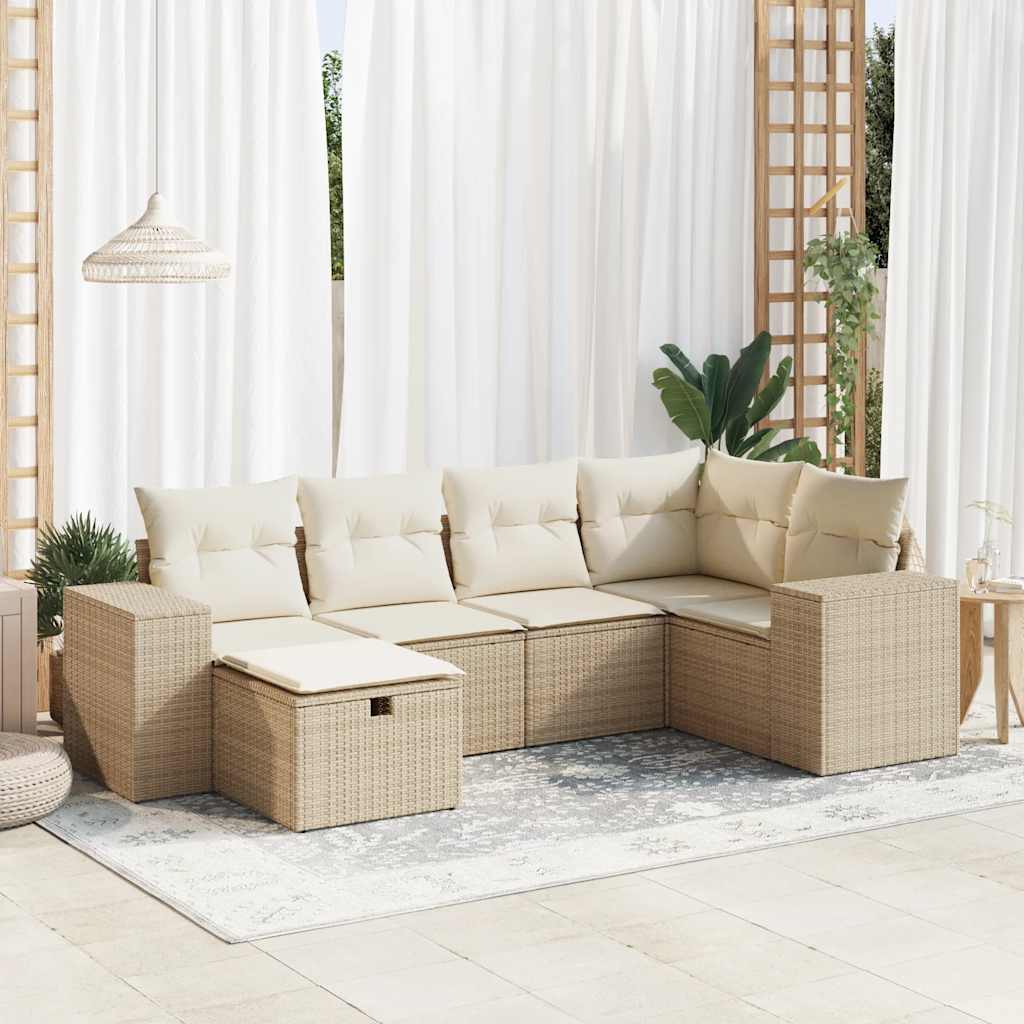 Loungegrupp Med Dynor 6 Delar Konstrotting