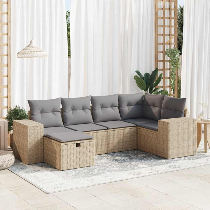 Loungegrupp Med Dynor 6 Delar Konstrotting