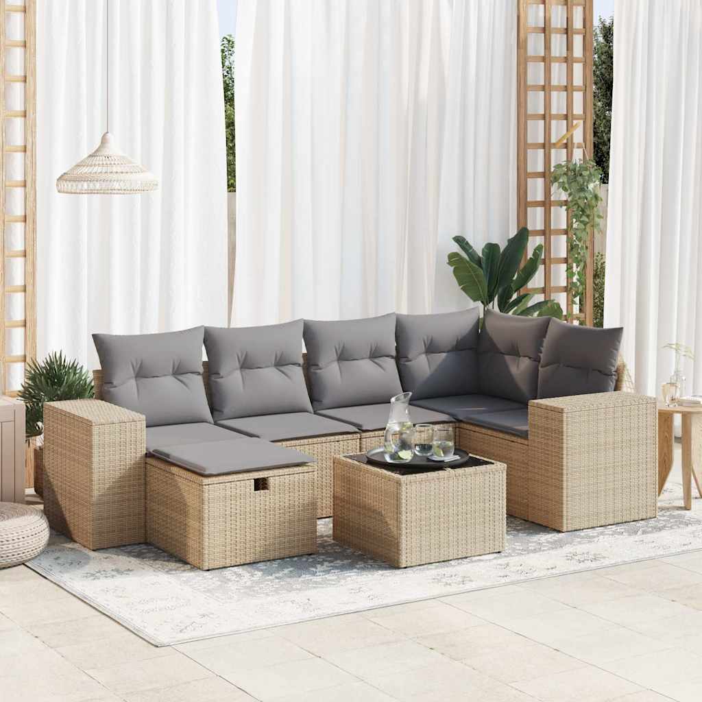 Loungegrupp Med Dynor 6 Delar Konstrotting