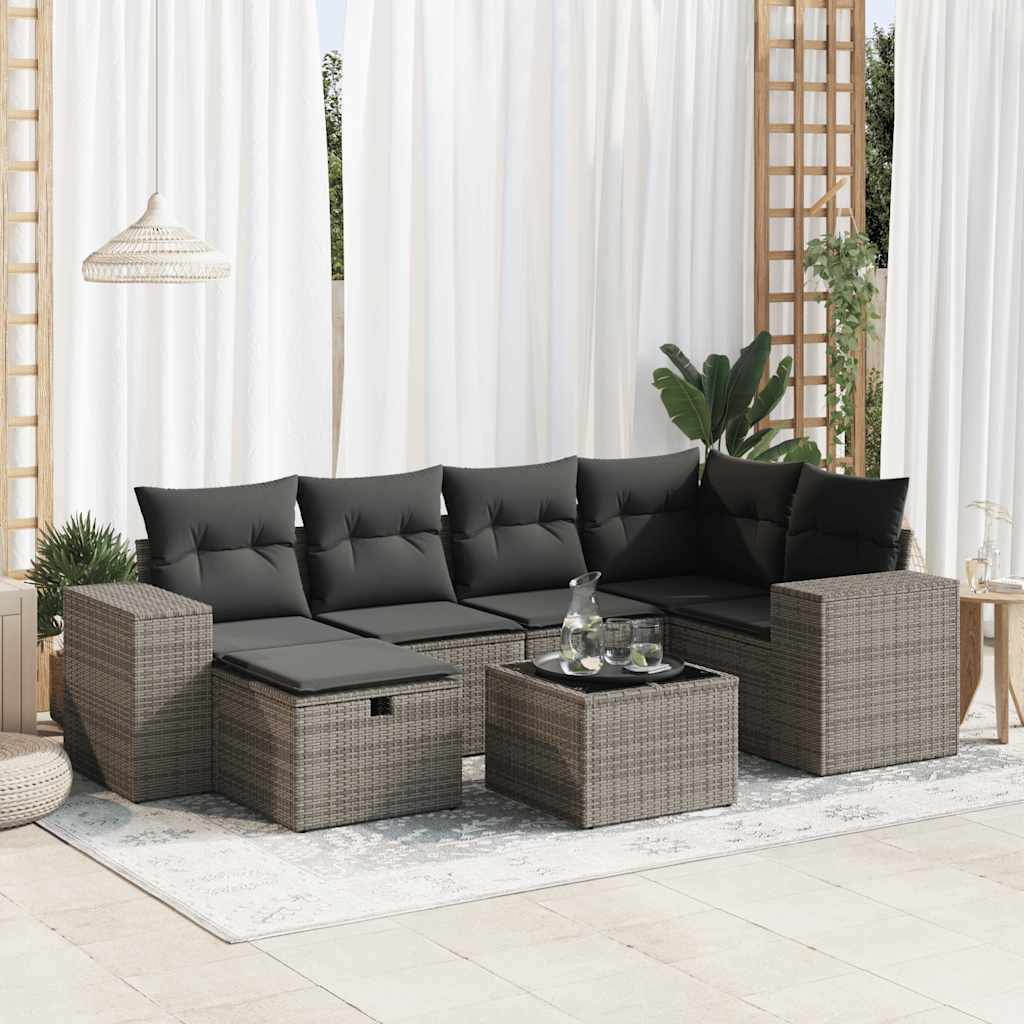 Loungegrupp Med Dynor 6 Delar Konstrotting