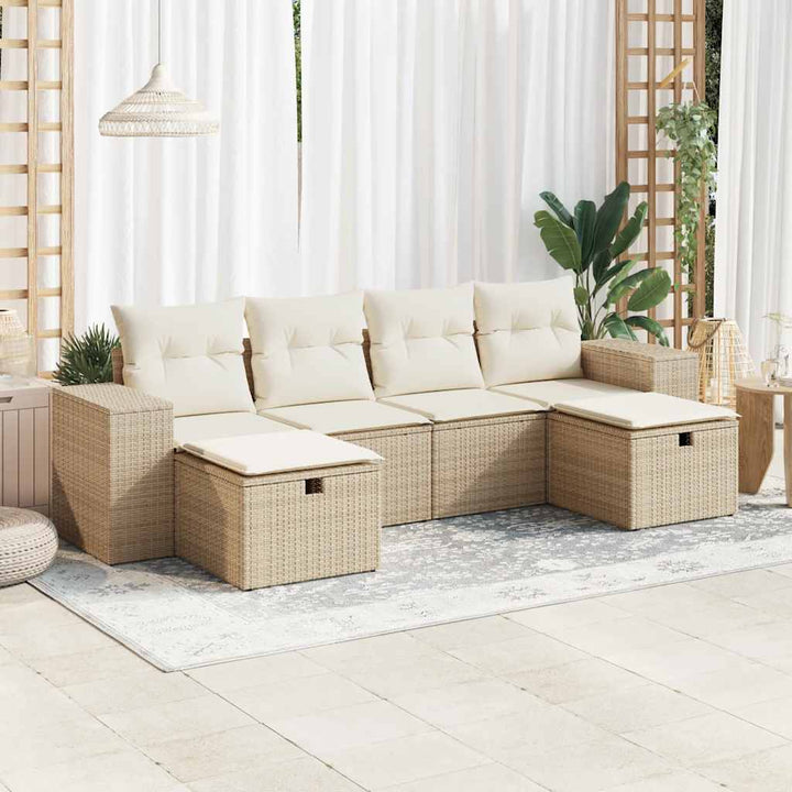 Loungegrupp Med Dynor 6 Delar Svart Konstrotting