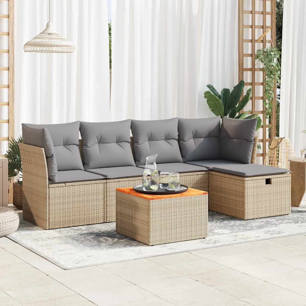 Loungegrupp Med Dynor 6 Delar Svart Konstrotting