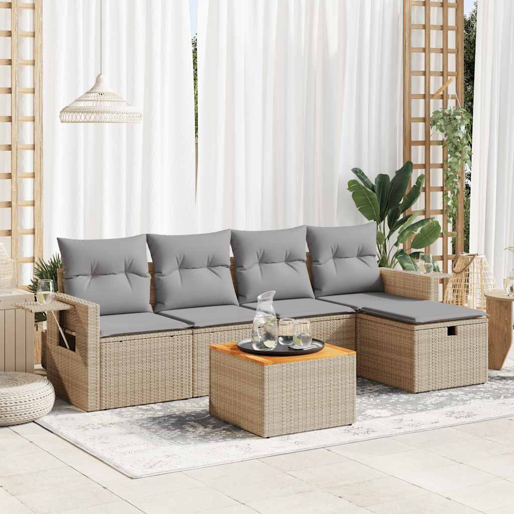 Loungegrupp Med Dynor 6 Delar Konstrotting