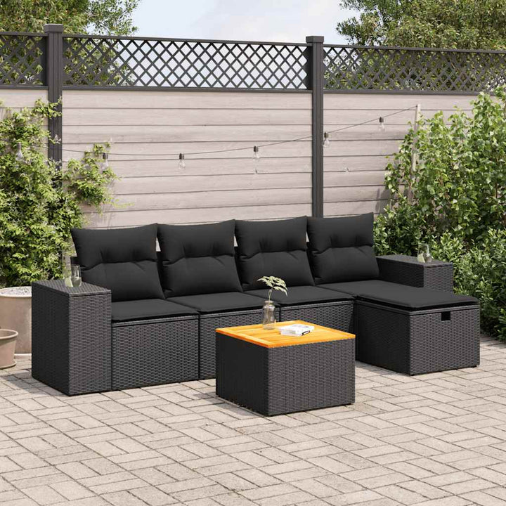 Soffgrupp För Trädgården Med Dynor 6 Delar Beige Konstrotting