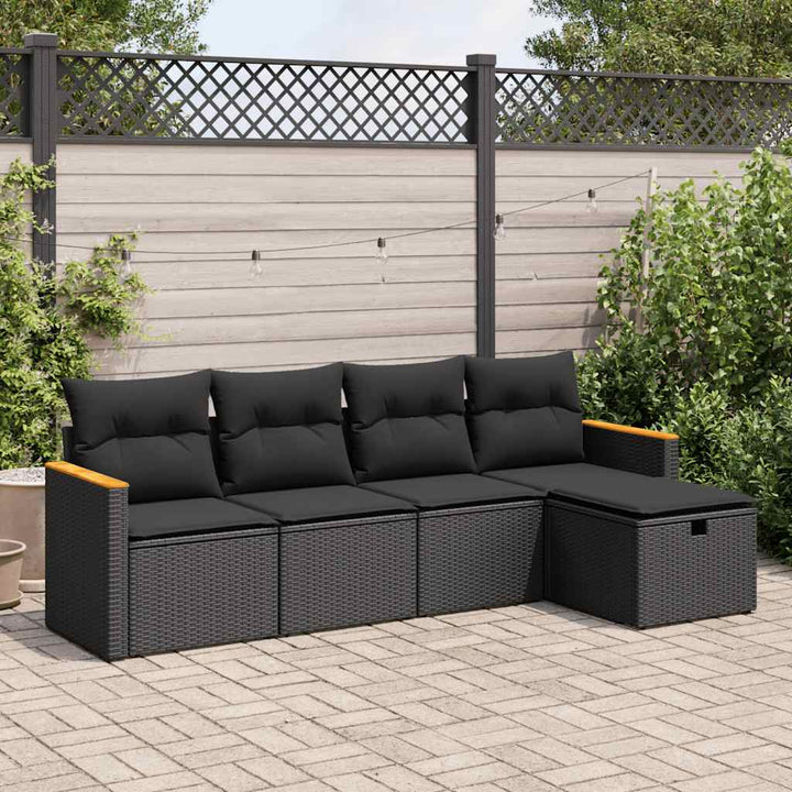 Loungegrupp För Trädgården Med Dynor 5 Delar Konstrotting