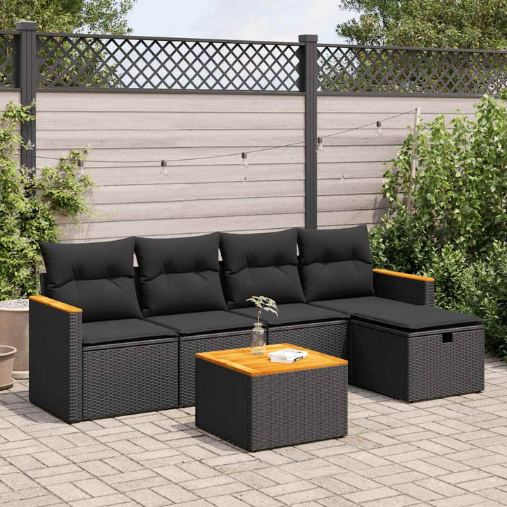 Loungegrupp För Trädgården Med Dynor 5 Delar Konstrotting