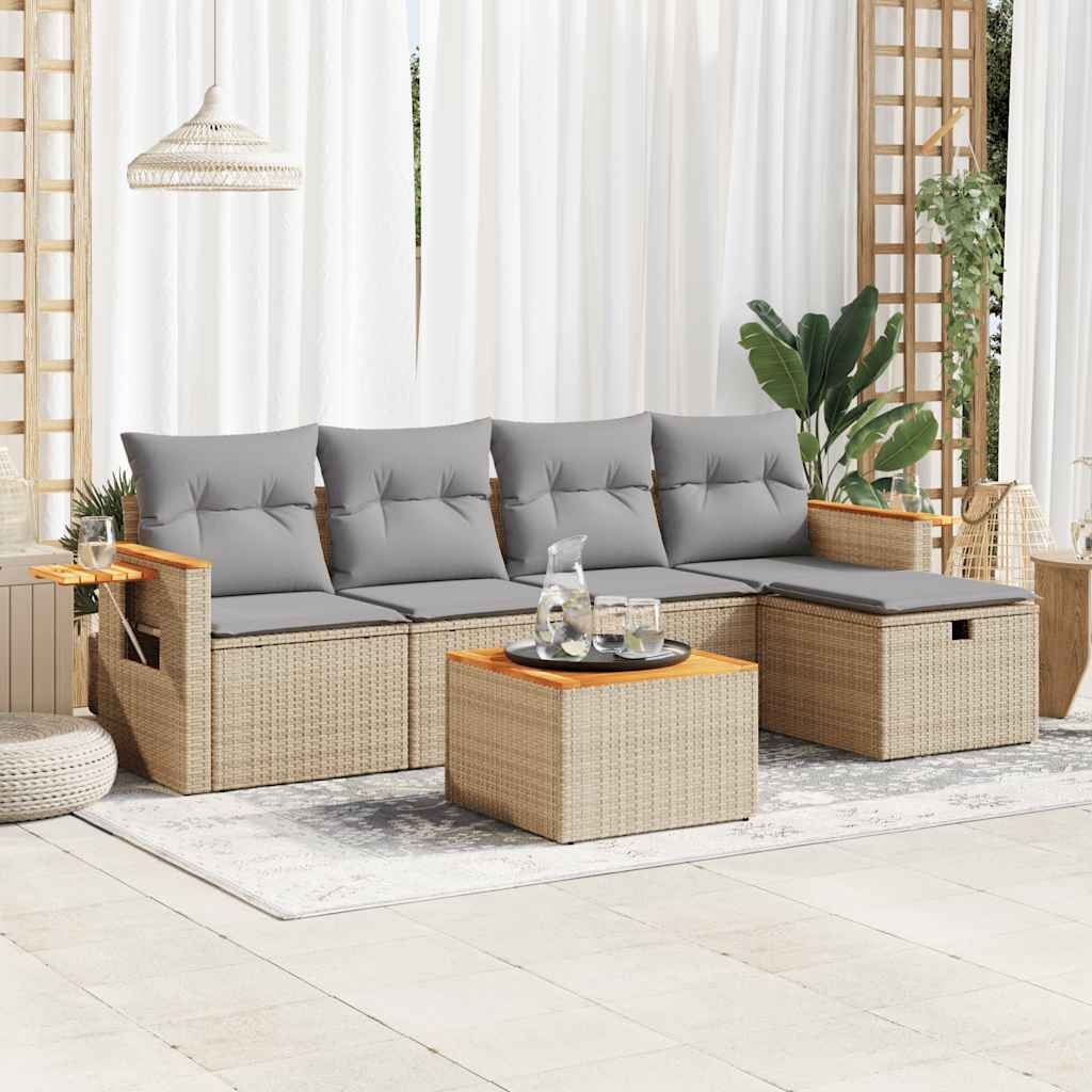 Loungegrupp Med Dynor 6 Delar Konstrotting