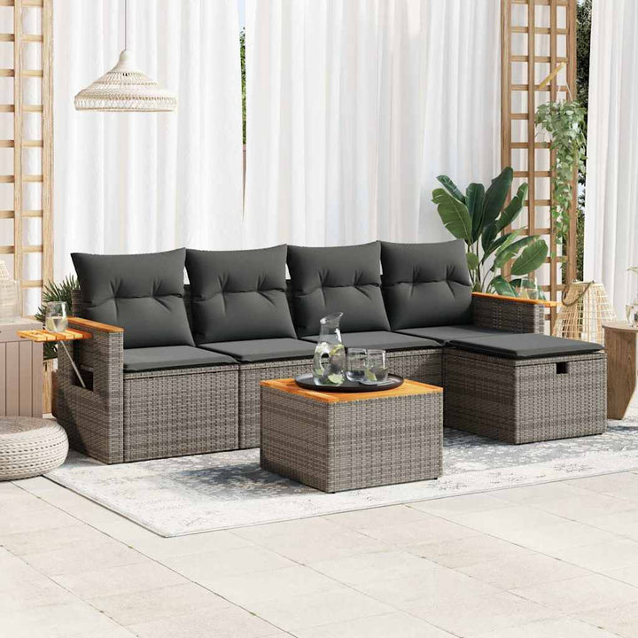 Loungegrupp Med Dynor 6 Delar Konstrotting