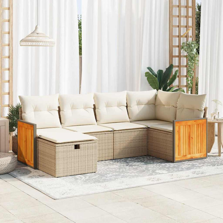 Loungegrupp Med Dynor 6 Delar Konstrotting