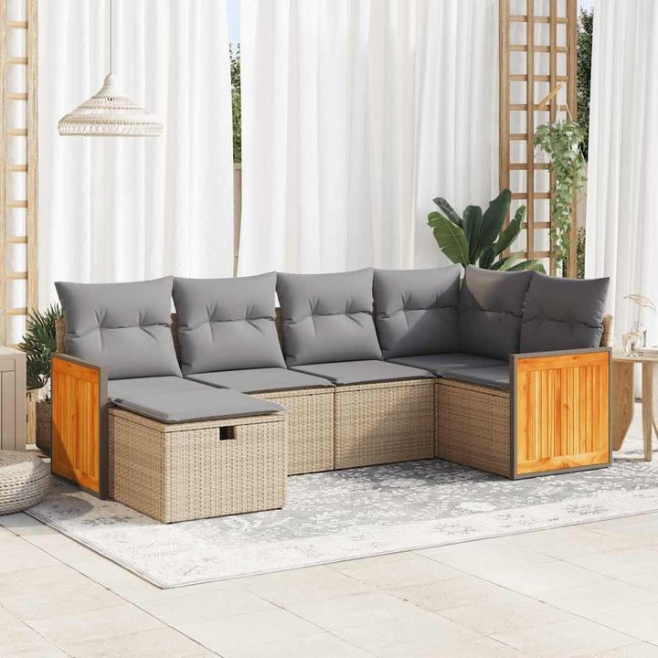 Loungegrupp Med Dynor 6 Delar Konstrotting
