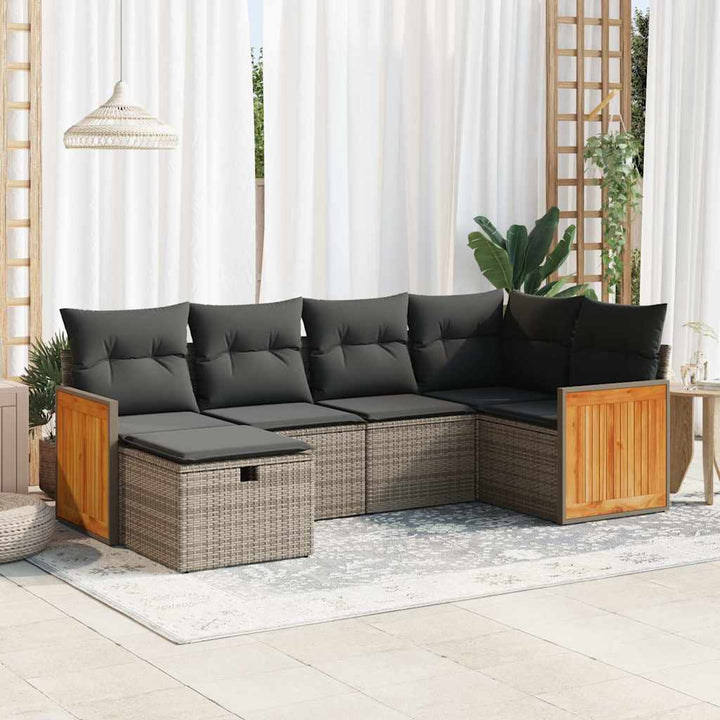 Loungegrupp Med Dynor 6 Delar Konstrotting