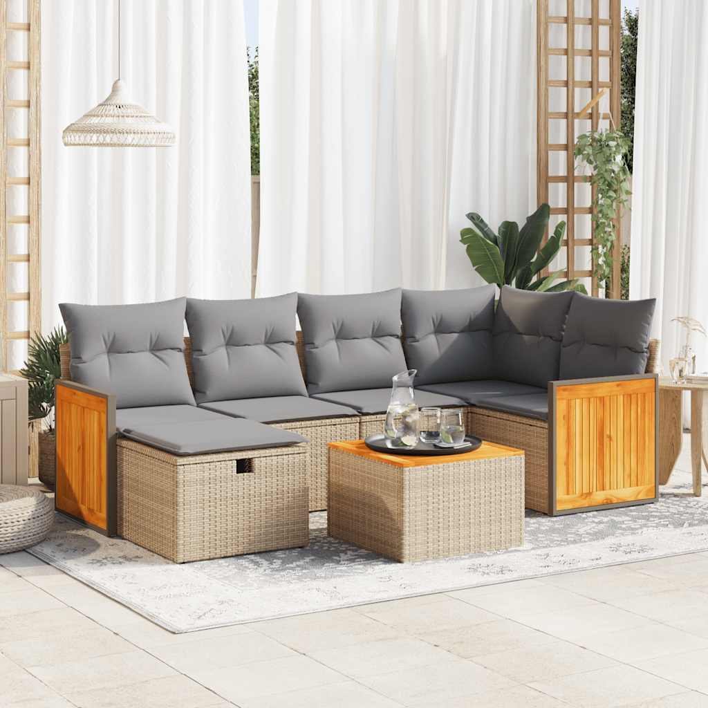 Loungegrupp Med Dynor 6 Delar Konstrotting