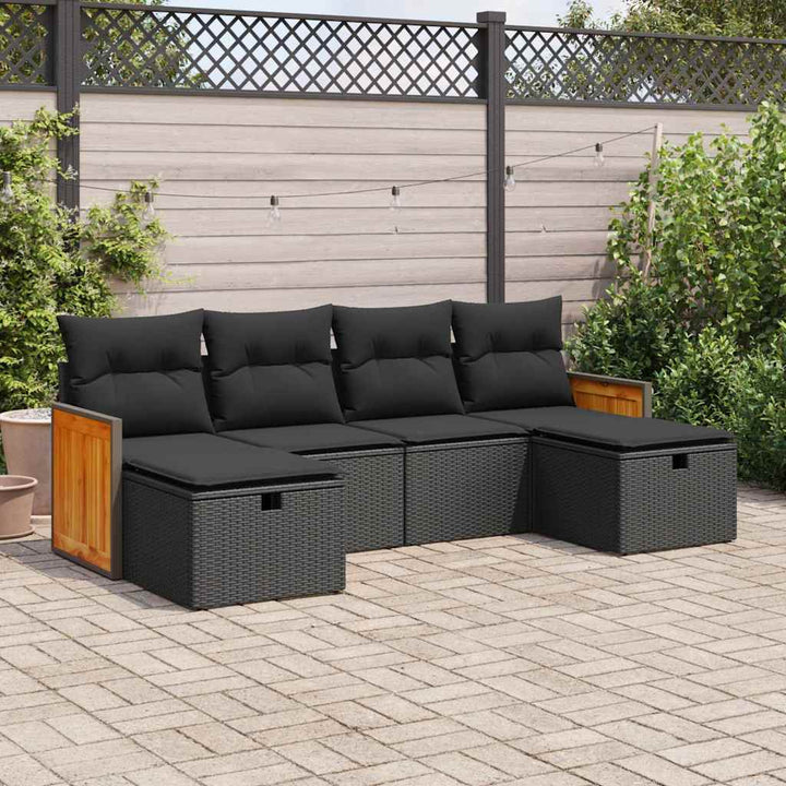 Loungegrupp Med Dynor 6 Delar Konstrotting
