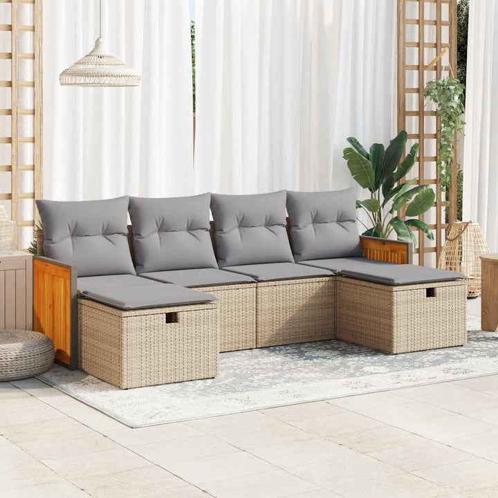 Loungegrupp Med Dynor 6 Delar Konstrotting