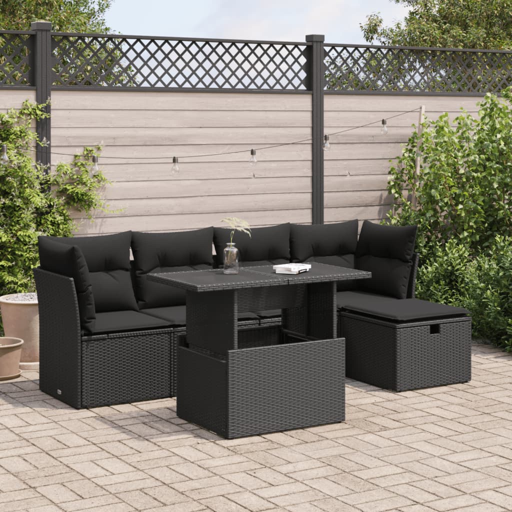 Loungegrupp Med Dynor 6 Delar Konstrotting