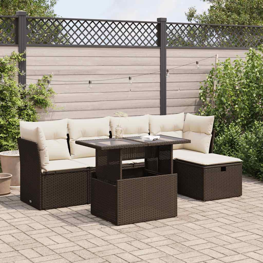 Loungegrupp Med Dynor 6 Delar Konstrotting