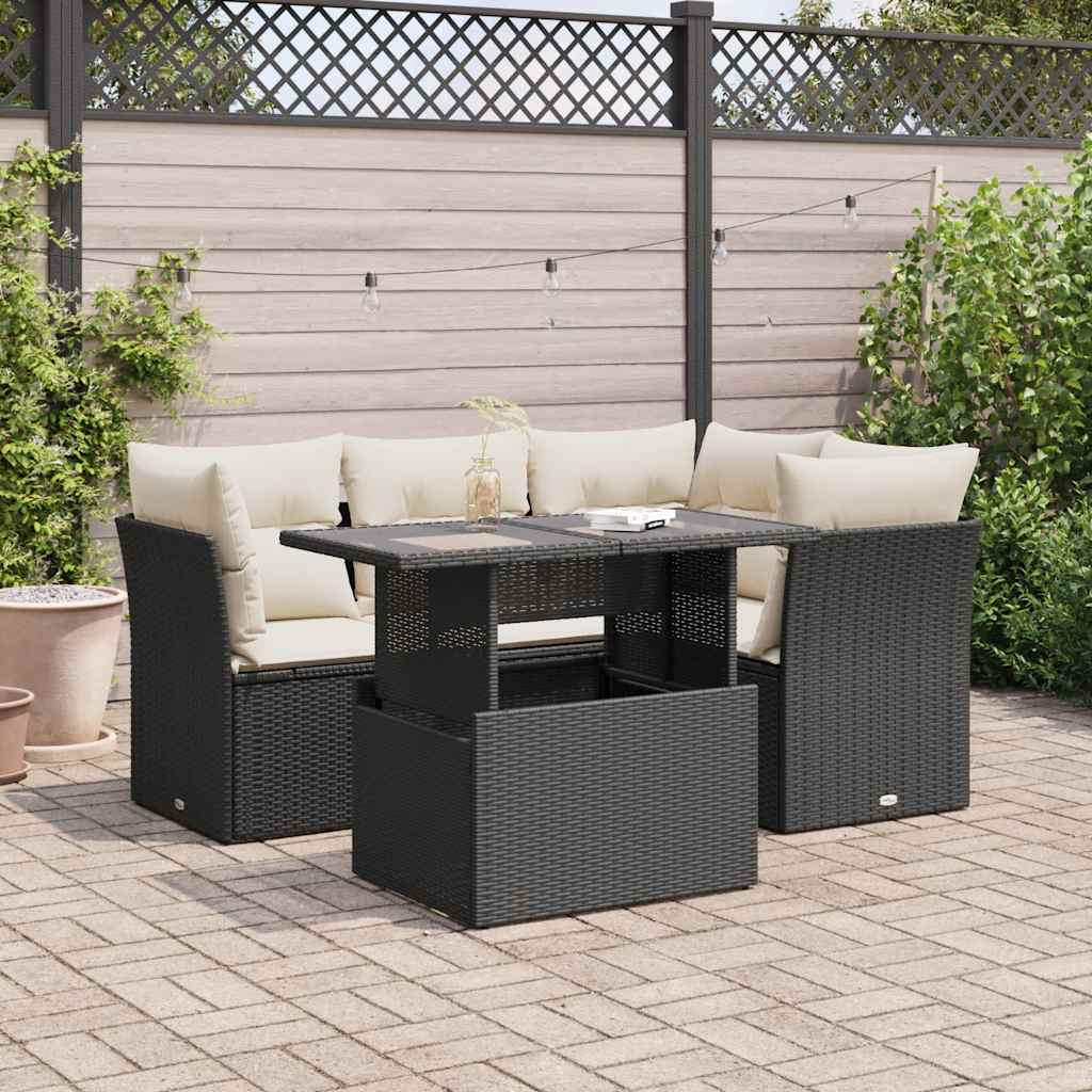 Loungegrupp För Trädgården Med Dynor 5 Delar Konstrotting