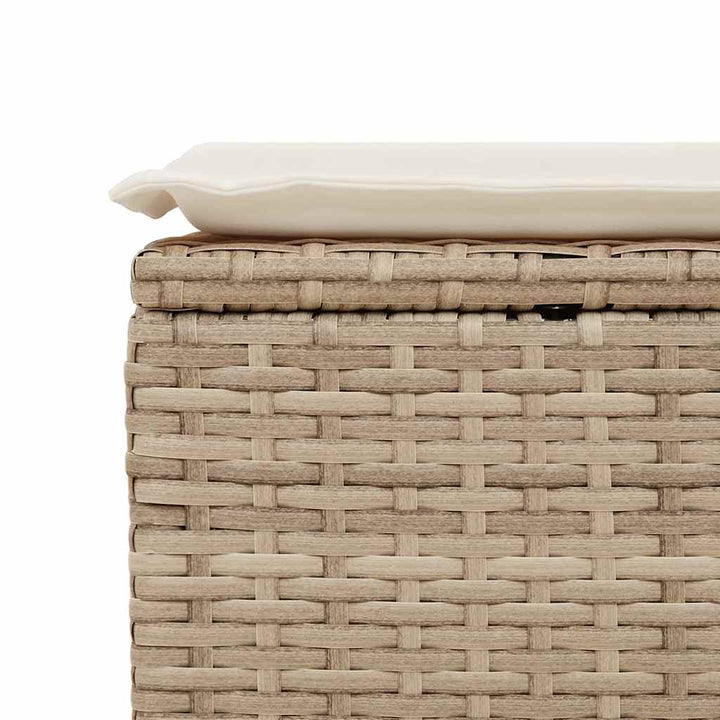Matgrupp För Trädgården Med Dynor 7 Delar Beige Konstrotting
