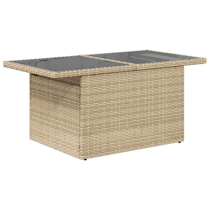 Loungegrupp För Trädgården M. Dynor 11 Delar Beige Konstrotting