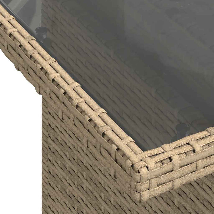 Loungegrupp För Trädgården M. Dynor 11 Delar Beige Konstrotting