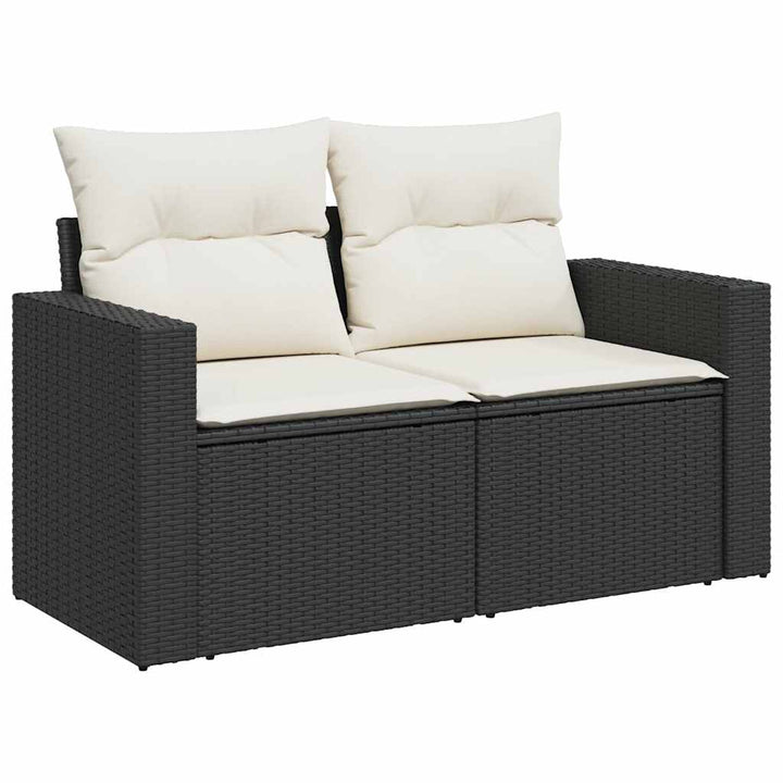 Loungegrupp Med Dynor 6 Delar Svart Konstrotting