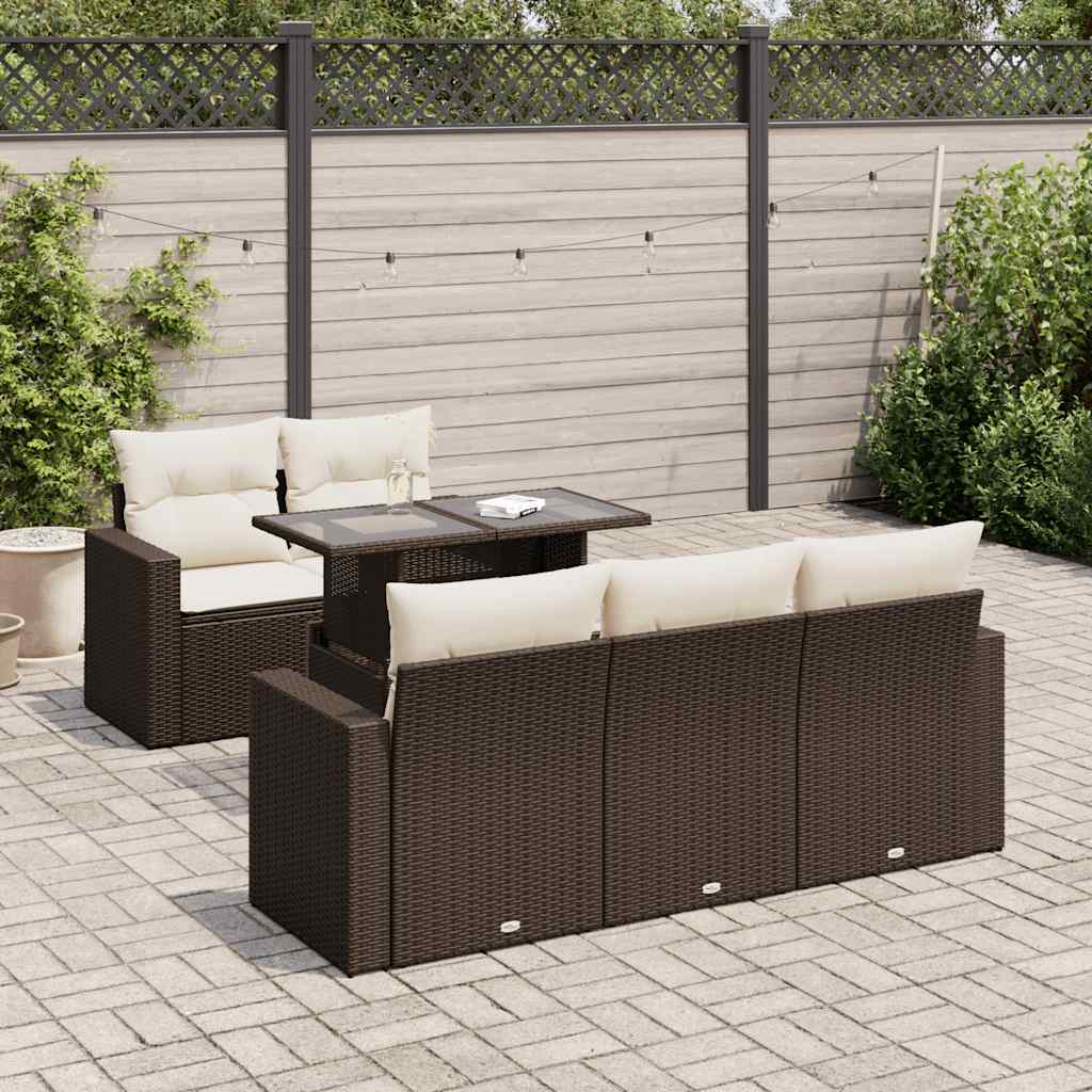 Loungegrupp Med Dynor 6 Delar Svart Konstrotting