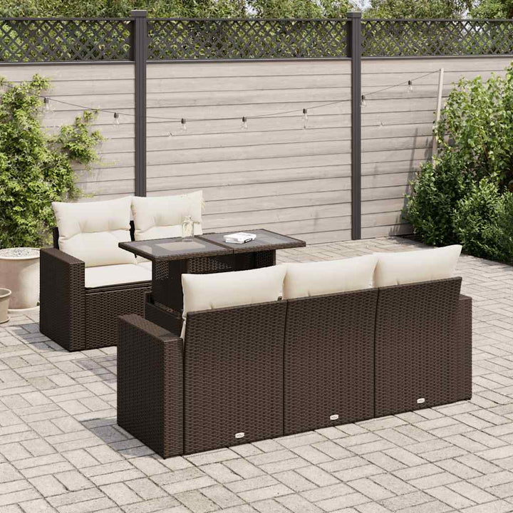 Loungegrupp Med Dynor 6 Delar Svart Konstrotting