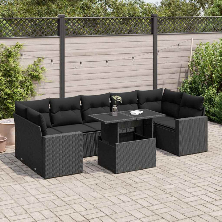 Loungegrupp För Trädgården Med Dynor 8 Delar Konstrotting