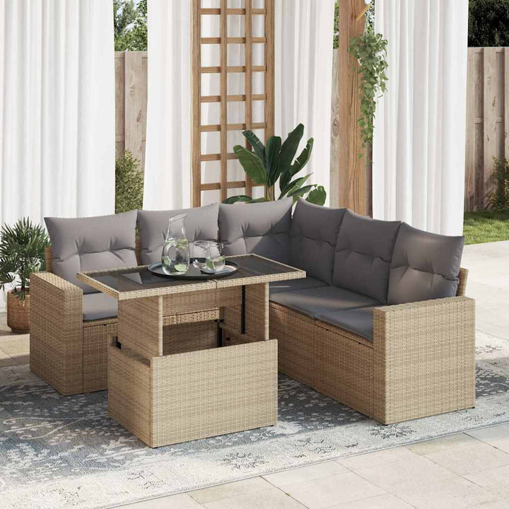 Loungegrupp Med Dynor 6 Delar Konstrotting