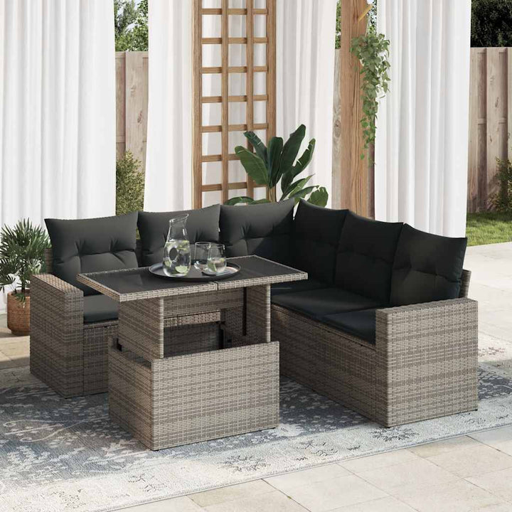 Loungegrupp Med Dynor 6 Delar Konstrotting