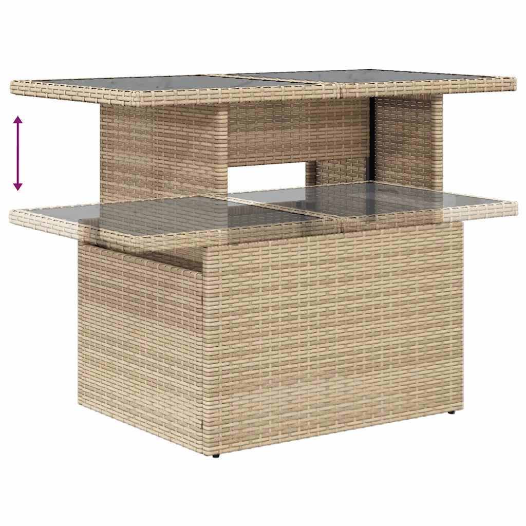 Loungegrupp För Trädgården M. Dynor 11 Delar Beige Konstrotting