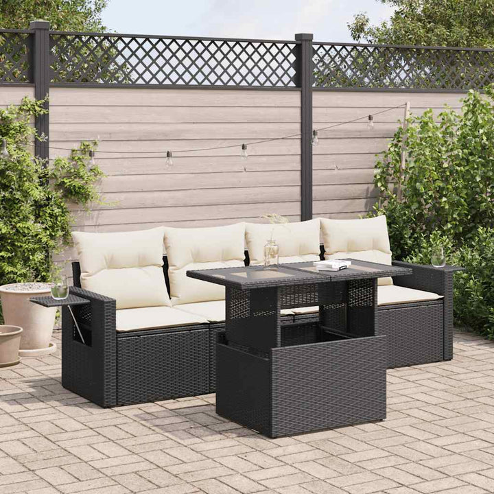 Loungegrupp För Trädgården Med Dynor 5 Delar Konstrotting