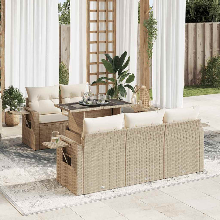 Loungegrupp Med Dynor 6 Delar Konstrotting