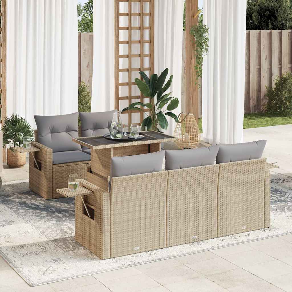 Loungegrupp Med Dynor 6 Delar Konstrotting