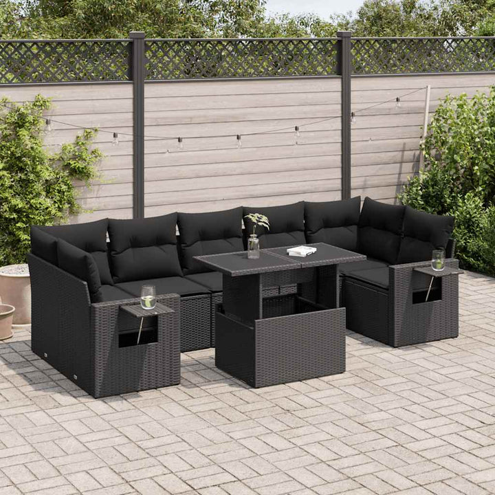 Loungegrupp För Trädgården Med Dynor 8 Delar Konstrotting