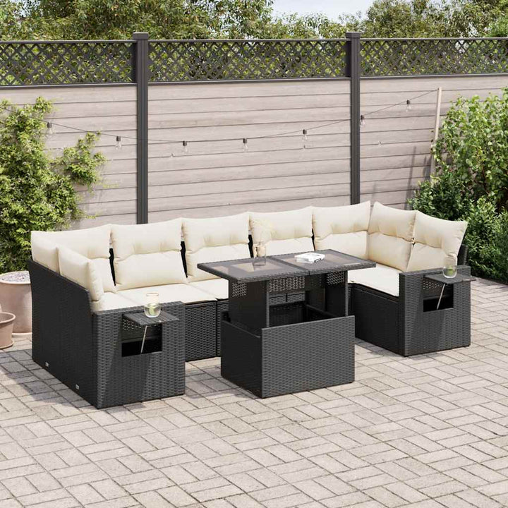 Loungegrupp För Trädgården Med Dynor 8 Delar Konstrotting