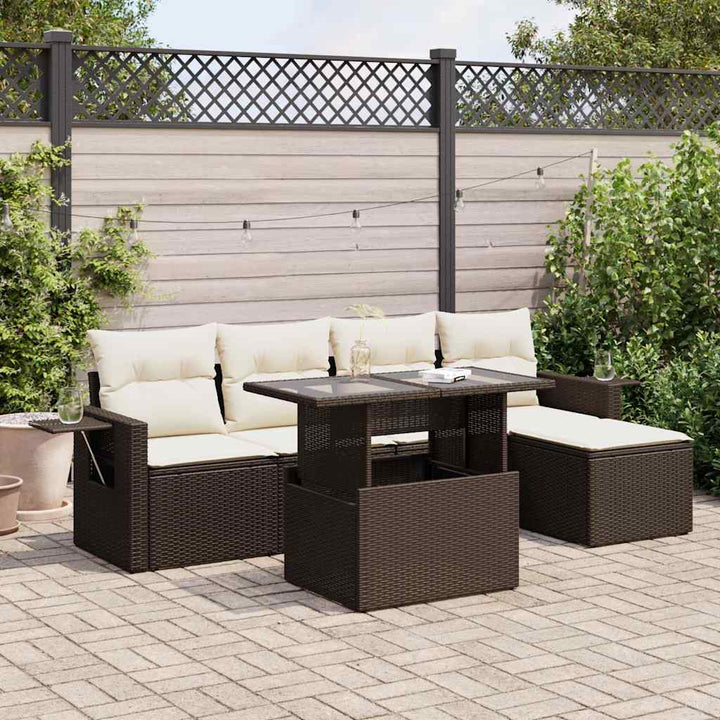 Loungegrupp Med Dynor 6 Delar Konstrotting