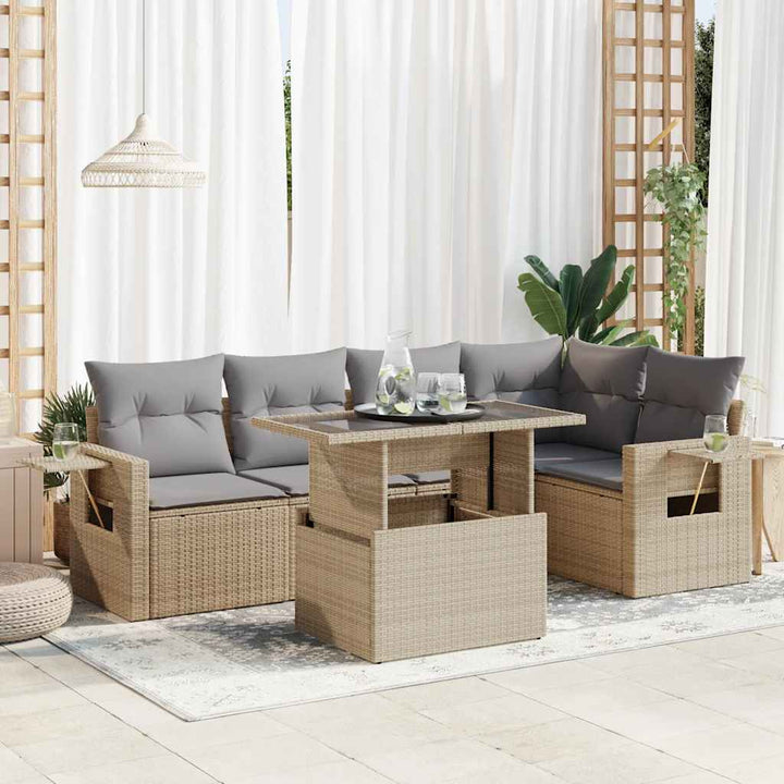 Loungegrupp Med Dynor 6 Delar Konstrotting